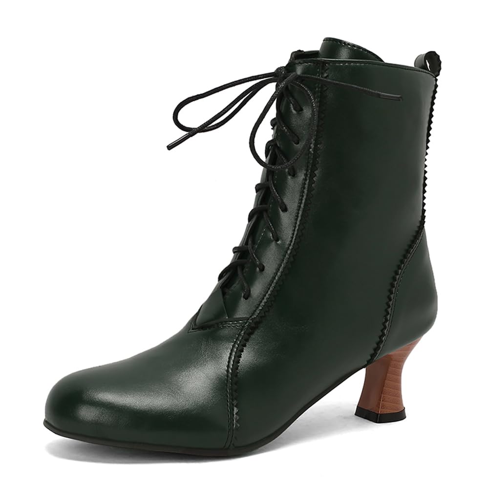 Bottines Victorian pour femme - Bottes à lacets vert taille 48 de PAYDVOIER