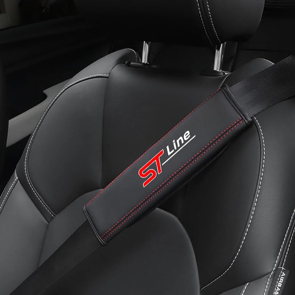 2 Stück Auto Gurtpolster Sicherheitsgurtbezug Schulterschutz Kompatibel mit für Ford ST Line Focus X 2 3 Mondeo Fiesta Kuga MK2 MK3 MK4 Innenausstattung Zubehör,C
