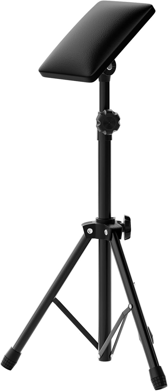 Wormhole Tattoo Arm Rest, Tattoo Chair for client, Tattoo Armrest Stand Tripod, 180° Rotation Adjustable Height and Tilt, Thicken Soft Sponge Pad 8.66*6.69*1.46in, Foldable Arm Rest for Tattoo Studio
