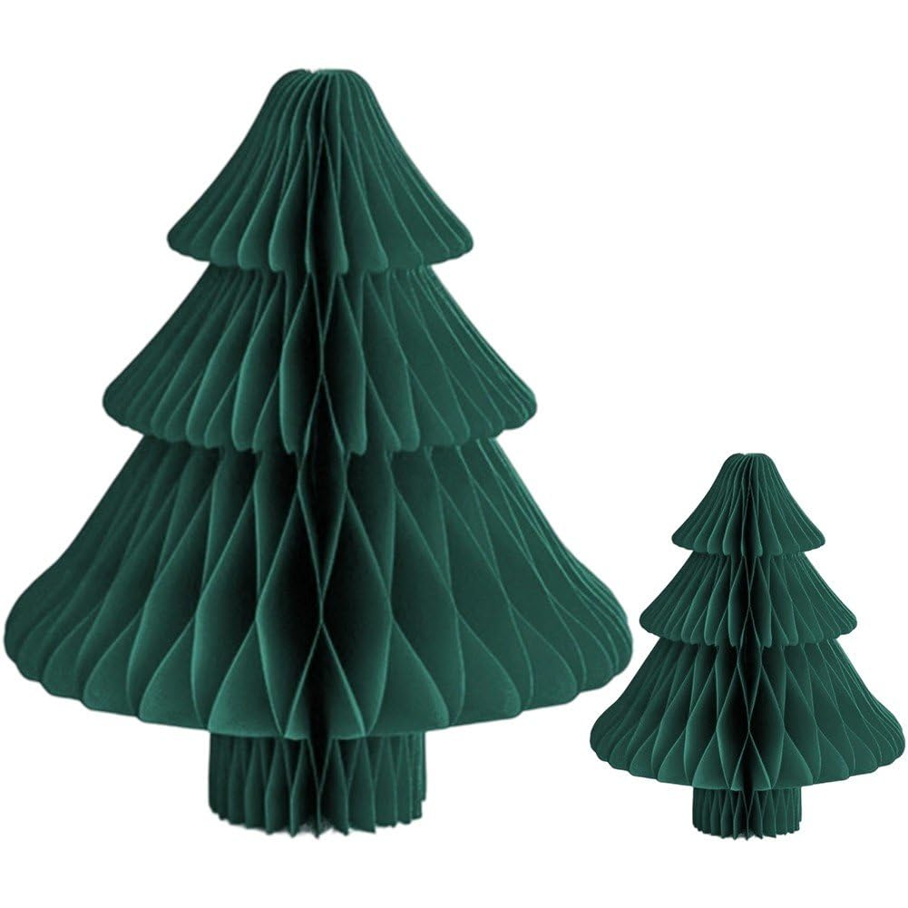 Vbsqic Honeycomb Paper Christmas Tree 2pcs Christmas Tree Ornaments Reusable Christmas Decorations Christmas Party Table Decoration Paper Indoor Xmas Trees