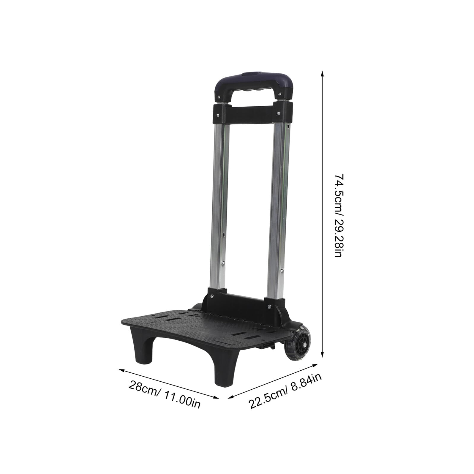Healeved Chariot à Dos Télescopique Pliable pour Garçon Fille Accessoire pour Sac à Dos Scolaire à roulettes Trolley Léger avec Poignée Réglable Support Pratique pour Voyage et École