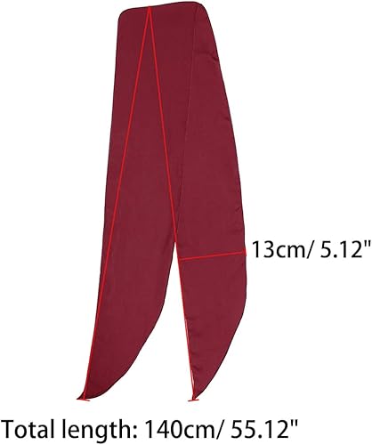 Vista 18 de Allegra K Bufandas flacas puras de color sólido liso para mujer, banda larga para el pelo Albaricoque