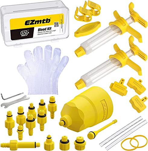 Yiezio Kit de purge de frein à disque hydraulique pour vélo Shimano & Tektro & Magura & SRAM Series Kit hydraulique de changement de frein, outil de réparation de vélo minéral (2021 Lite) Cover