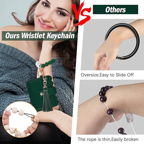 Image of Wristlet Wallet for Women with Keychain - RFID Card Holder Small Wallet Wristlet with Key Ring