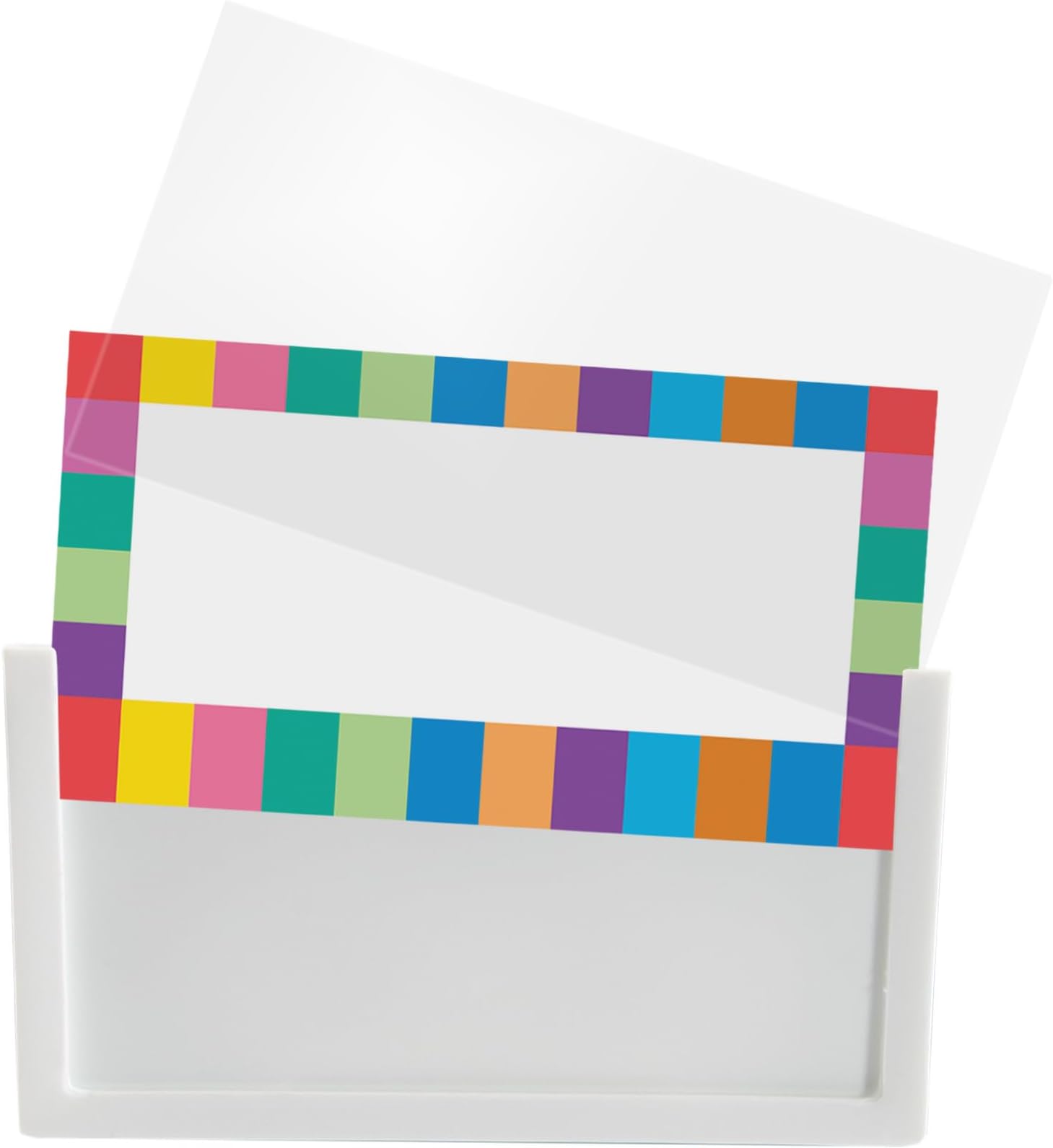 Really Good Stuff Clip-On Label Holders With Labels – Easily Attaches to Bins and Baskets – Keep Classroom Materials Organized and Clearly Labeled – Durable, Reusable (Set of 12)