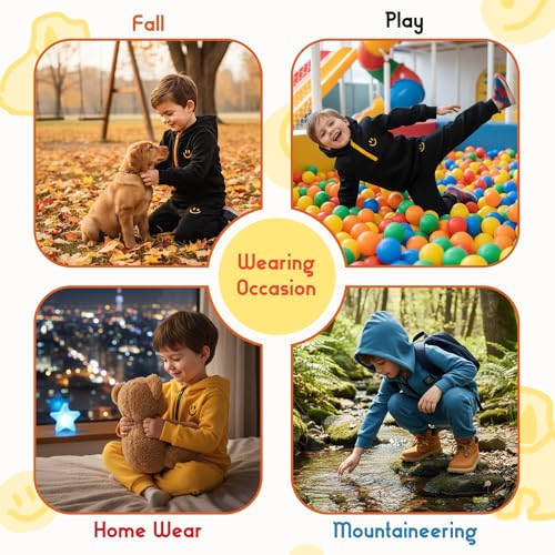 Image of YOUNGER STAR Toddler Baby Boy Girl Clothes Fall Winter Outfits Long Sleeve Hoodie Sweatshirt Sweat Pants Cotton Sweatsuits