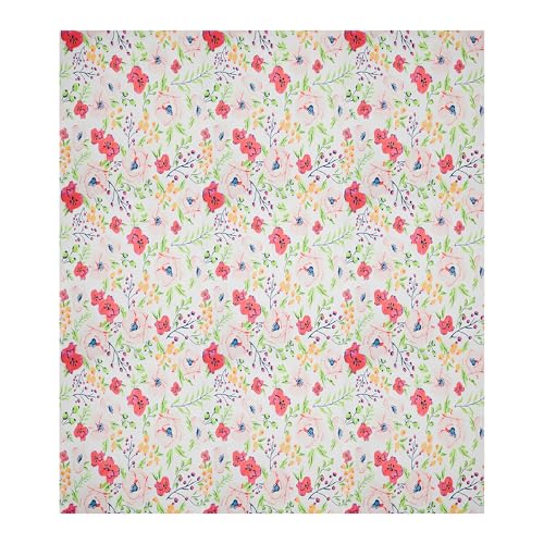 Image of Kuber Industries Cotton 200 TC Double Bedsheet With 2 Pillow Covers | Machine Washable Soft Bedsheet For Living Room, Home & Hotels | Flower Print - Pink & White