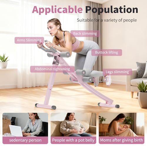 Image of Ab Machine for Home Gym, 440 LBS Ab Trainer with Digital Display, 4 Adjustable Resistance Levels, Foldable Abdominal Workout Equipment with Knee Protection for Core Strength Training