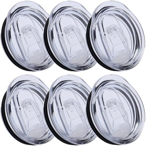 Docik 6 Pcs 20 oz Skinny Tumbler Replacement Lid 2.75 Inch Diameter, Spill Proof Splash Resistant, BPA Free Cover