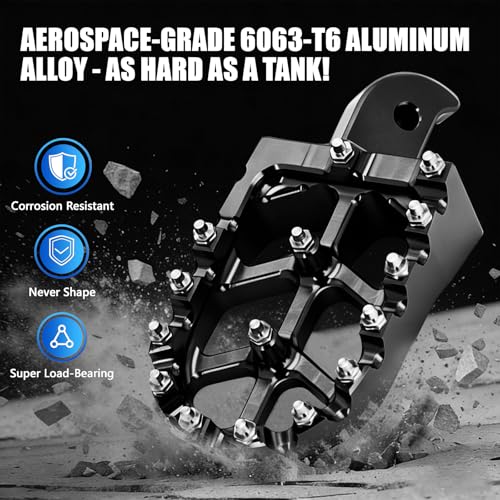 Image of Mini Bike Foot Pegs CNC for CT200U CT200U-EX BT200X CT100U Mega Moto Trail 100cc 212cc 196cc Black,Wider MX Style Footpegs Foot Rest