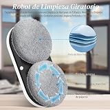 Robot Laveur de Vitre, 5600Pa Robot Nettoyeur Vitre avec Double Pulvérisation D'eau, 3 Modes de Nettoyage, Télécommande, Navigation Intelligente, Protection Antichute＆8 Chiffons, Pour Surfaces Lisses - 3