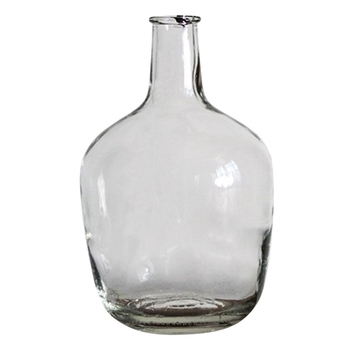 Jarrón de Vidrio Transparente Boca Pequeña Cuerpo Ancho para Flores
