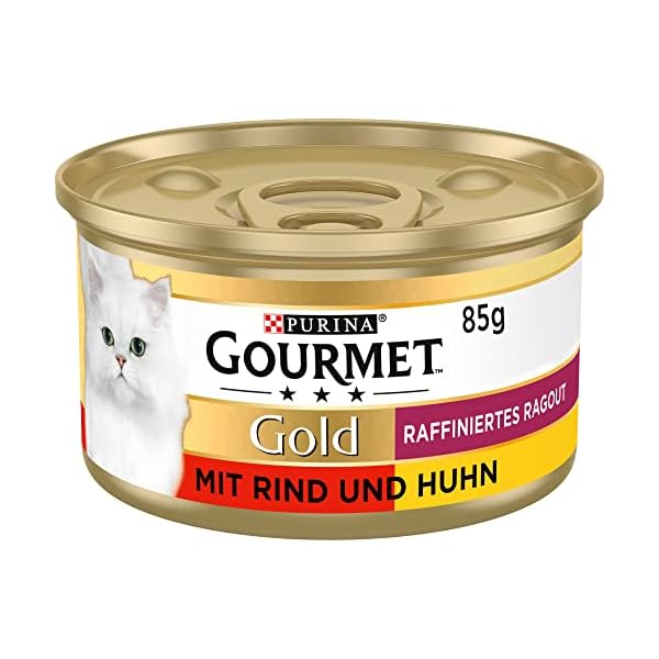 PURINA GOURMET Gold Raffiniertes Ragout Duetto Katzenfutter nass, Rind und Huhn, 12er Pack (12 x 85g)