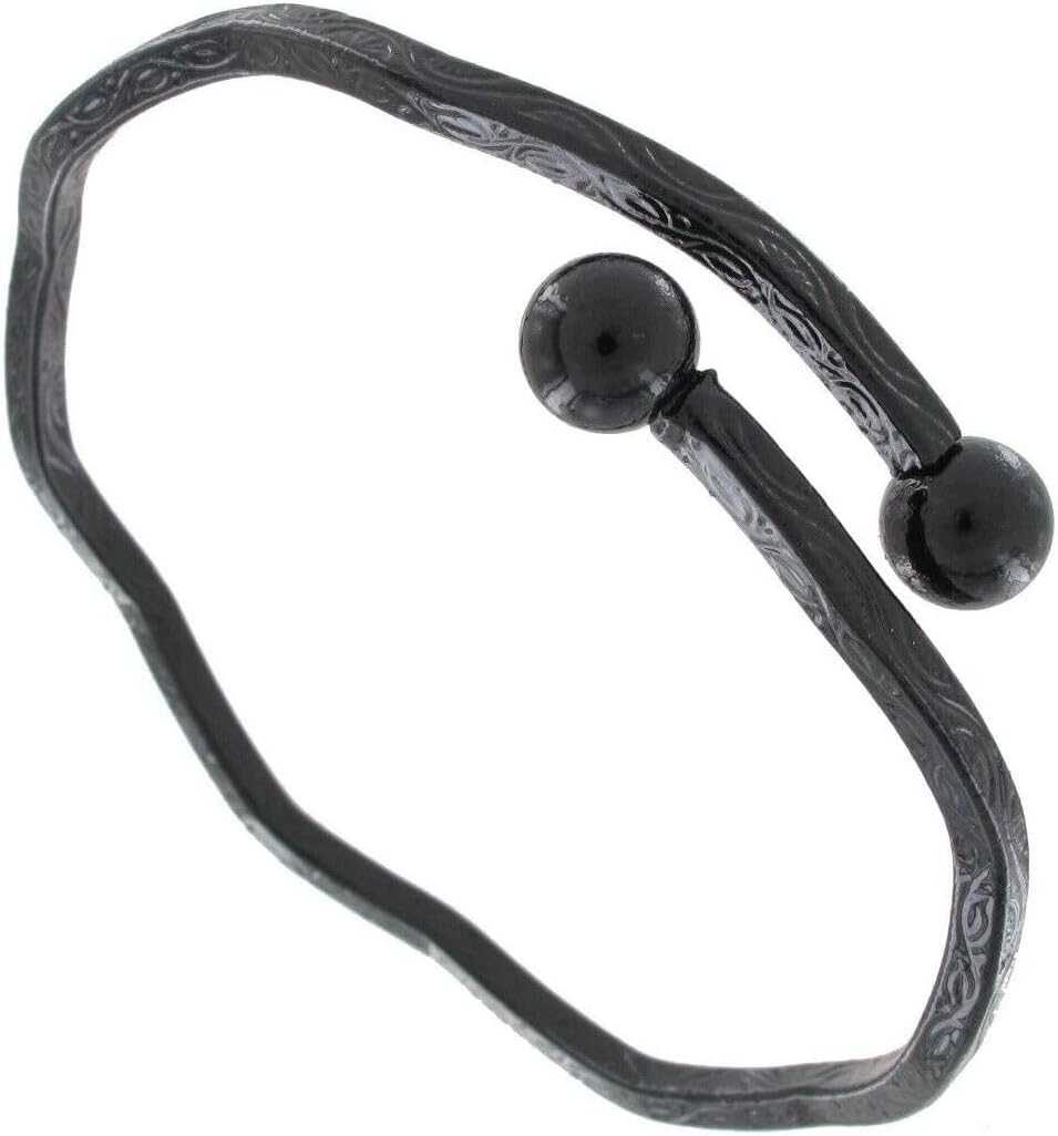 Black Retro Swirls Pattern Enamel Wave Wrap Around Layering Bracelet 1970s Fashion Bracelets for Women Trendy Accessories for Women Stylish Additions Chic Details