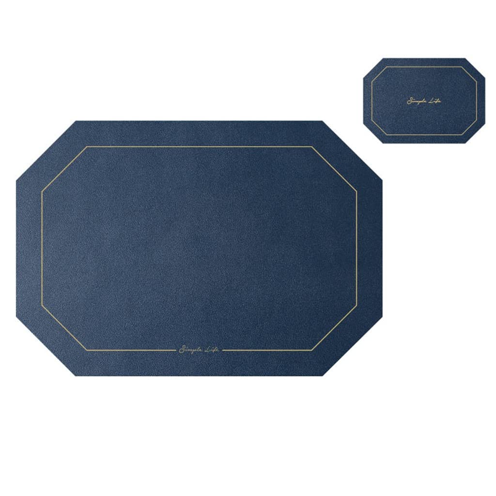 IANSHFKN 4 Pcs Octagon Leather Placemat Tableware Pad with Coaster Kitchen Tablemat Washable Bowl Cup Pads