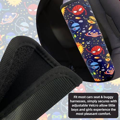 Image of Seat Belt Cover for Kids, Seat Belt Pad for Boys Girls, Car Seat Straps Shoulder Pads for Kids, Kid's Seat Belt Cushion, Shoulder Strap Pad, 1 Piece (Hero Planet)