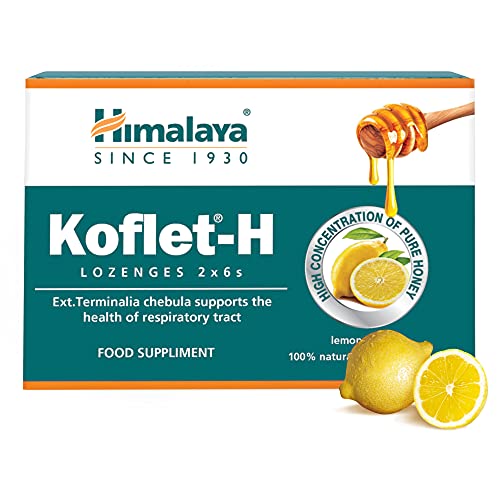 Himalaya Herbals Koflet-H Lozenges Lemon Flavor Fortified with Honey, Ginger and Essential Oils,...