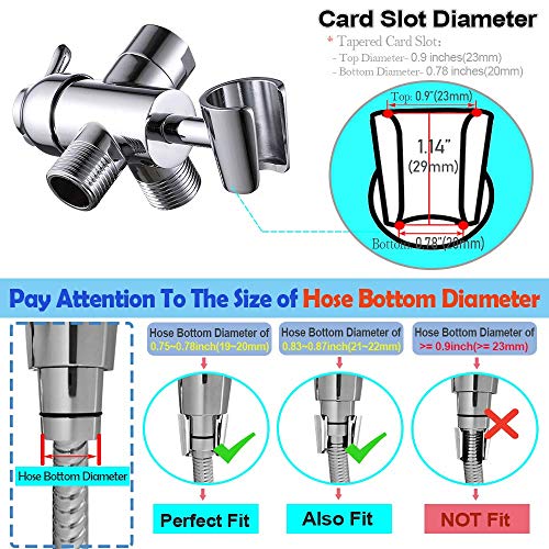 Shower Arm Diverter 3 Way with Handheld Shower Mount Bracket, G1/2 Universal Brass Shower Diverter Valve Bathroom Shower System Replacement for Hand Shower and Fixed Spray Head, Chrome Plated