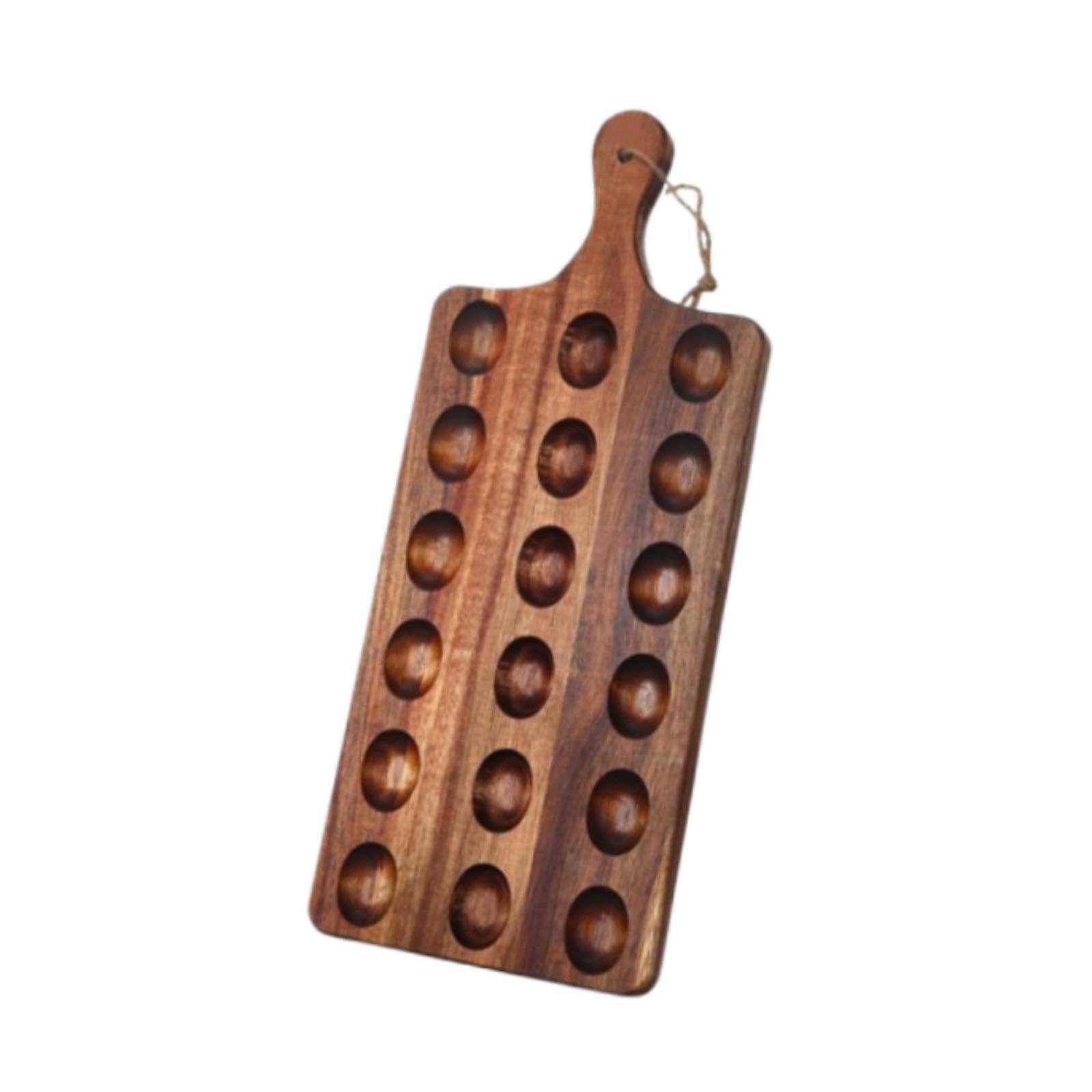 ALCXAZS Rustic Wood Egg Tray Storage Holder Offers Compartmentalized For Safe Egg Organization While Presenting Cheese And Snacks Beautifully Portable Wood