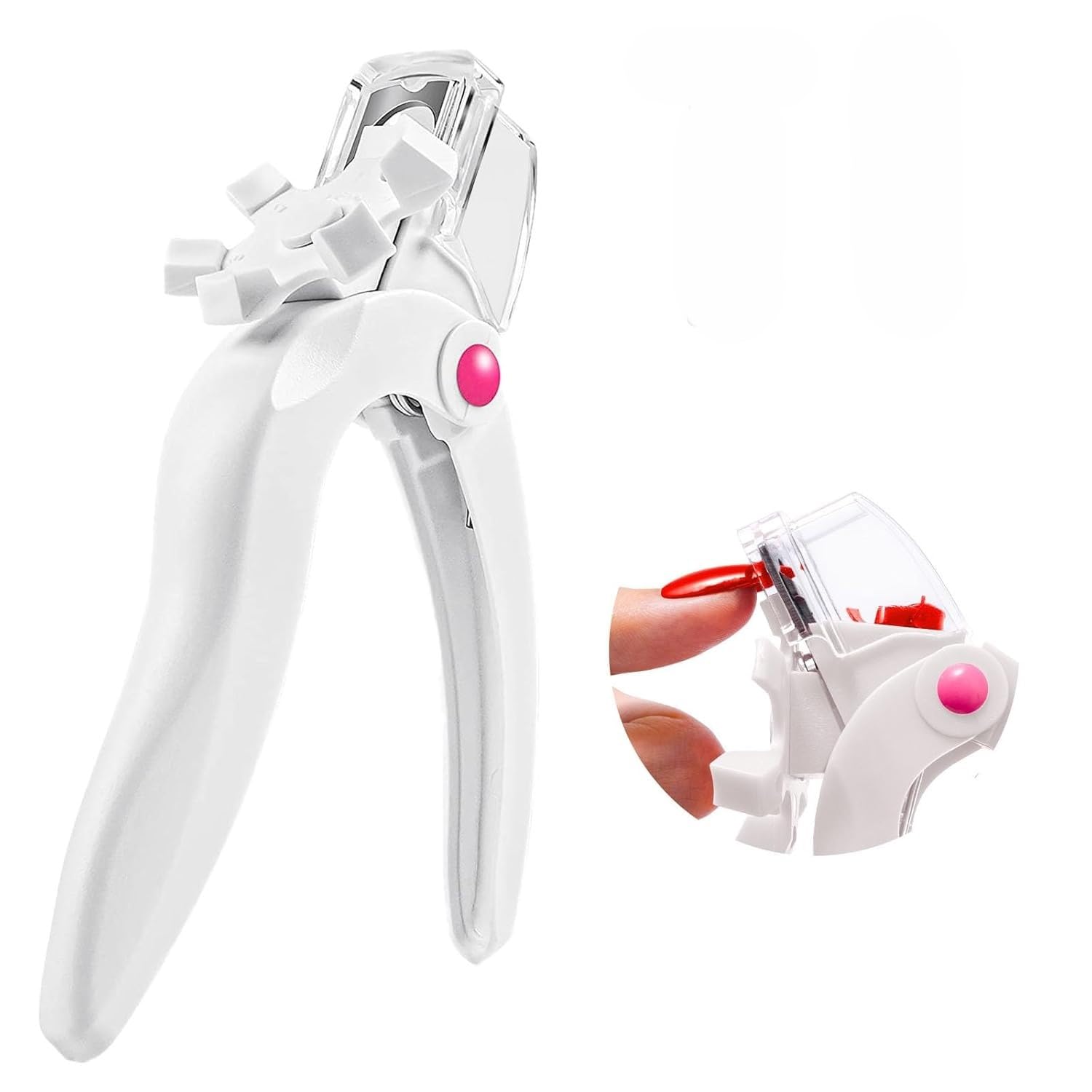 KIRA Acrylic Nail Clipper, Adjustable Stainless Steel Gel Fake Nail Tip Cutter, U-shaped Fingernail Scissors, Artificial Fake Nail Trimmer for False Nail Art Manicure Tools (White)-picture-10