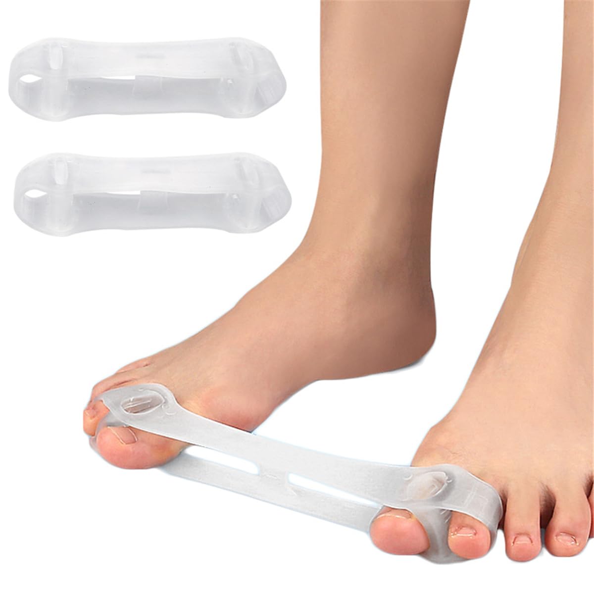 Toe Resistance Bands for Bunion, Gel Bunion Corrector Big Toe Stretcher Tension Bunion Exercise Straps for Hammer, Overlapping Toe Correct & Alignment, 2 Pcs