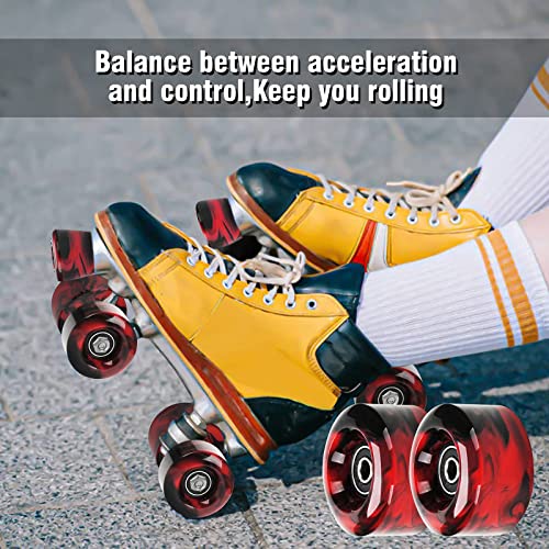 KJKVIVH 8 Pack LED Wheel Roller Skate Wheels with Bearings 32mm x 58mm Roller Skating Accessories, Black - Image 4