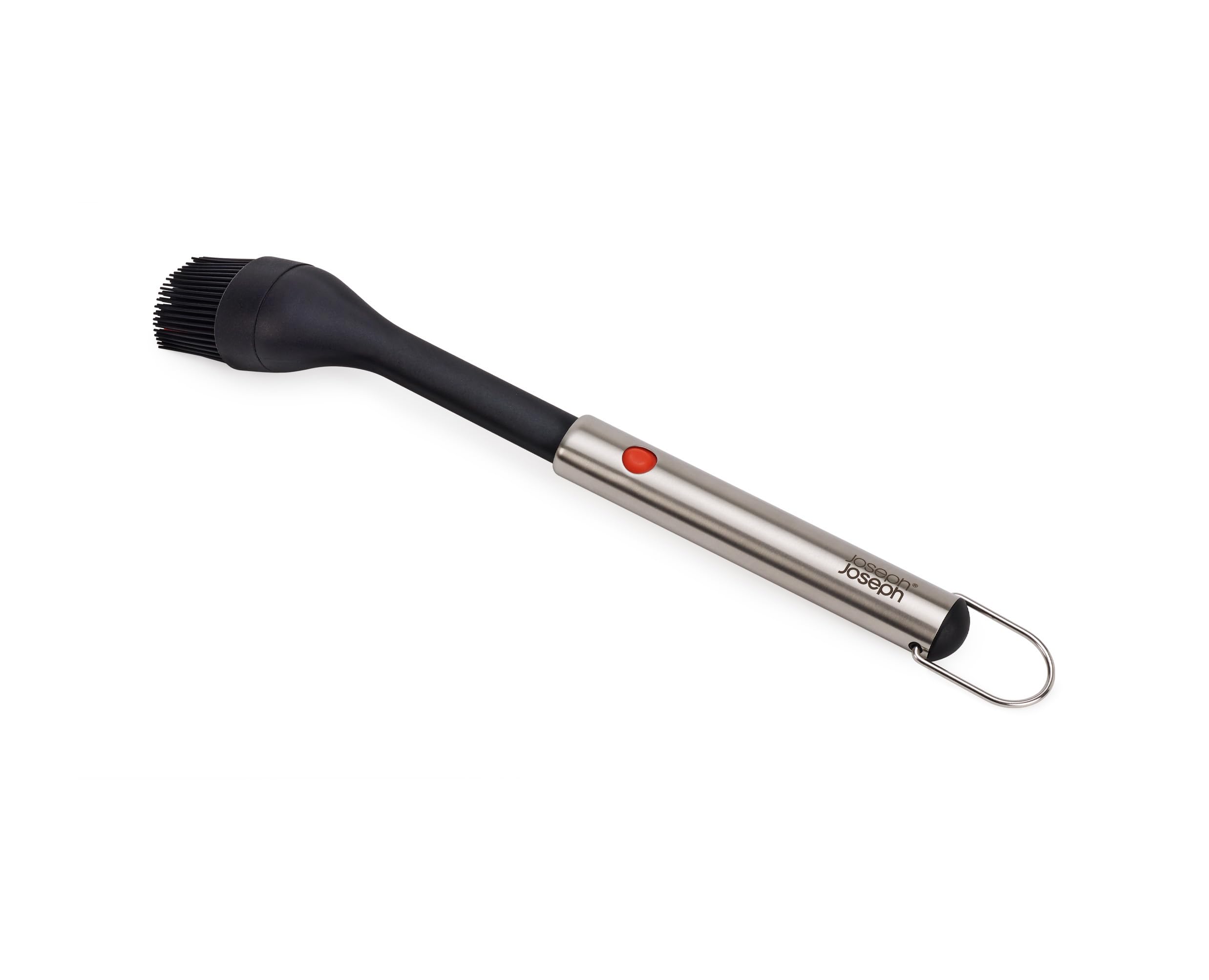 Joseph Joseph GrillOut Silicone BBQ Basting Brush with Retractable Head, High-Heat Resistant Bristles, Stainless Steel Handle, Easy-Clean