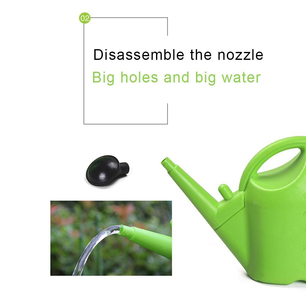 Arrosoir en Plastique 9L avec Bec Réglable pour Plantes d'intérieur et d'extérieur, Arrosage de Fleurs Succulentes, Grande capacité pour la Maison (Vert-9L)