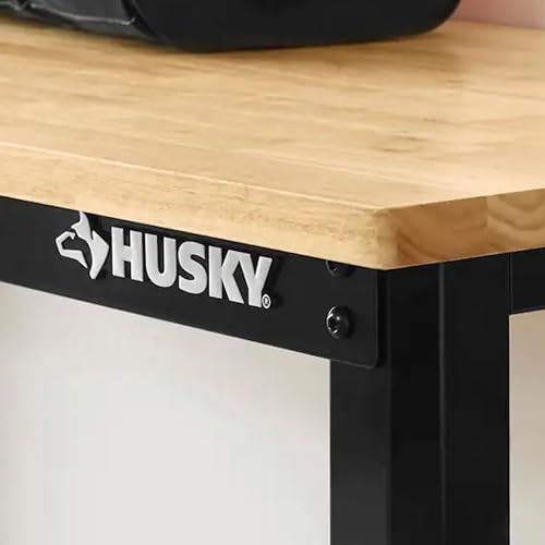 Miniatura 4 de Husky - Banco de trabajo de madera maciza listo para montar, 4 pies, color negro