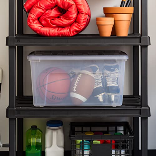 Iris Usa 72 Qt. Plastic Storage Container Bin With Secure Lid And Latching Buckles, 4 Pack - Crystal Clear, Durable Stackable Nestable Organizing Tote Tub Box Toy General Organization Garage Large #TOP3