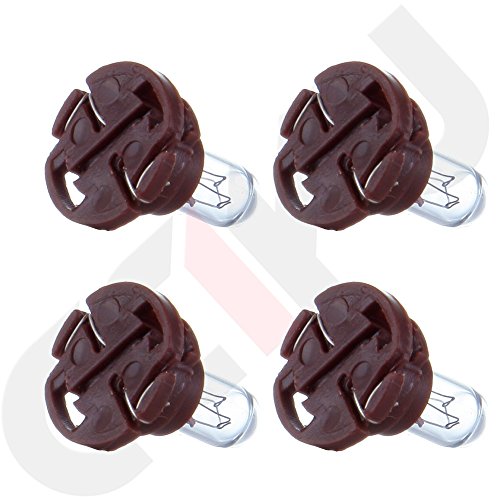 Image of cciyu 10 x Warm White T5 /T4.7 Neo Wedge Halogen Instrument Dash A /C Bulbs | Replace for T5 - 79607-SHJ-S01;T4.7