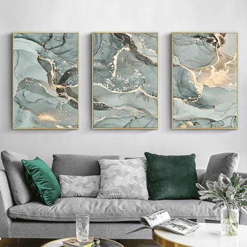 Images imprimées pour salon effet marbre texturé et finitions dorées de style minimaliste