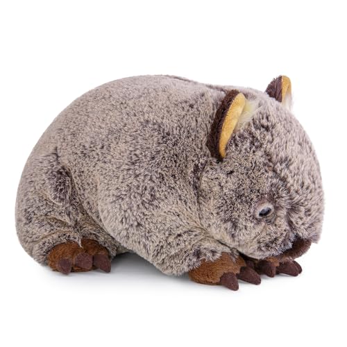 lilizzhoumax Wombat Kuscheltier Plüschtier Stofftier Tier Kawaii Realistische Spielzeug Wilde Weich Süß Geschenk für Jungen Mädchen Kinder Alter 4 5 6 7 8 Geburtstag 28cm/11Zoll