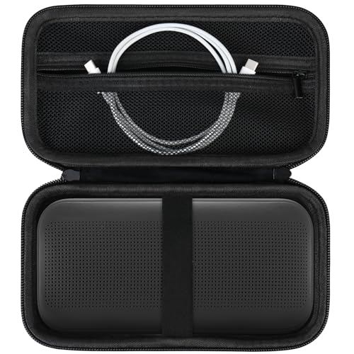 Supmay Hard Carrying Case for Tribit StormBox Flow Bluetooth Speaker, Travel Case with Zipper Mesh Pocket for USB-C Cable, Manuals and Other Accessories, Black