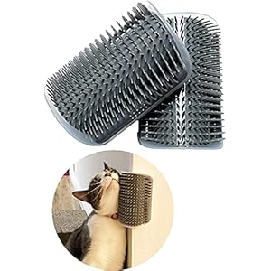 Petlicious & More® Cat Self Groomer Wall Corner Groomers Soft Grooming Brush Massage Combs for Short Long Fur Cats, Softer Massager Toy for Kitten Puppy