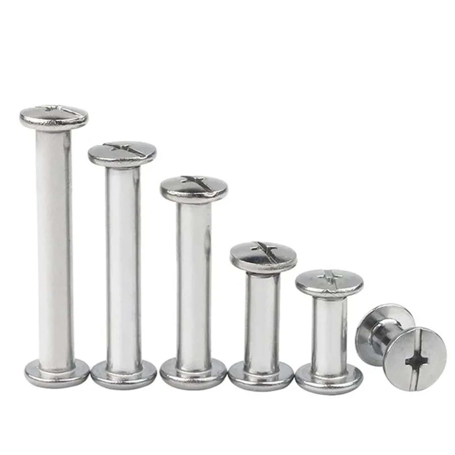 10pc M3 M4 304 Stainless Steel Binding Chicago Screw Leather Bag Accounk Photo Album Books Butt Assembling Bolts(5mm(L),OD 5mm (M4))