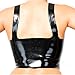 EXLATEX Women's Latex Rubber Bra with nipple holes Costumes (Medium,Black)