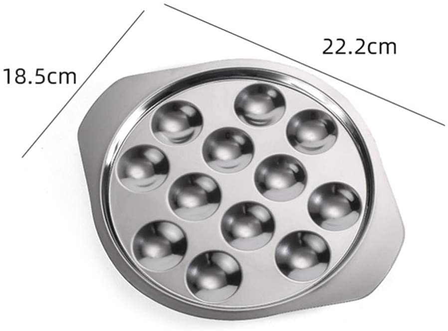 Cabilock 2Pcs Escargot Plaque Escargot Plaque en Acier Inoxydable 12 Trous Plat