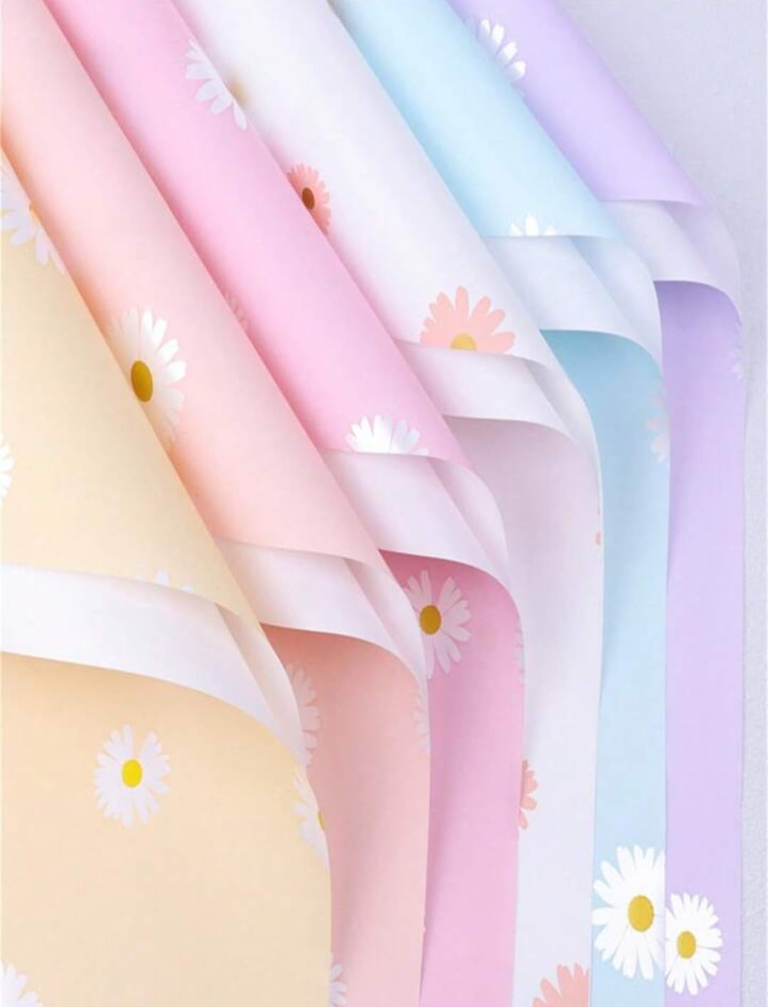 VRB Dec 10pcs Gift Wrapping Paper Sheet/Gift Paper For packing/Gift Papers Sheets/Gift Wrapper/Gift Packing Material Wrapping Paper for Gift Packing Birthday,Anniversary,Diwali,Christmas. (10 Pcs Daisy Flower Print)
