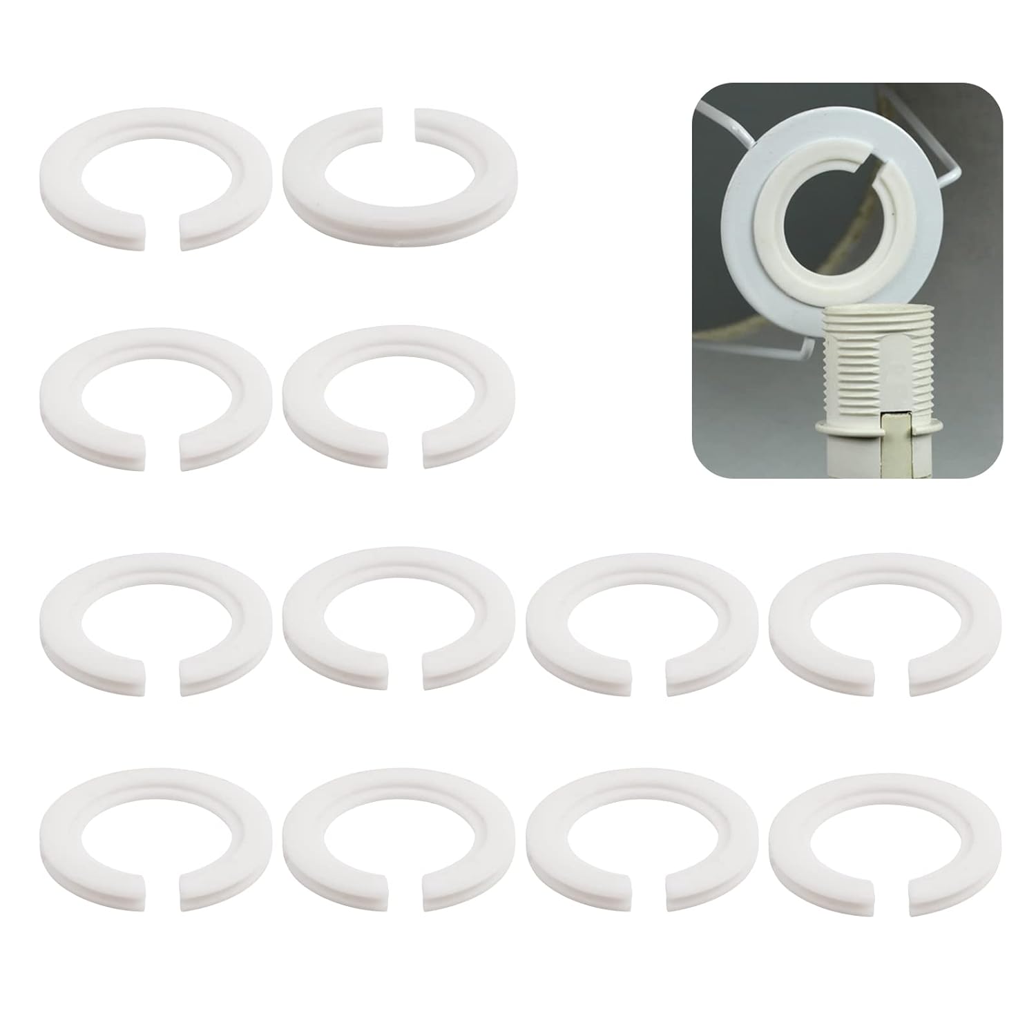 UFURMATE E27 to E14 Lamp Ring, 12PCS Plastic Lamp Shade Adapter Ring