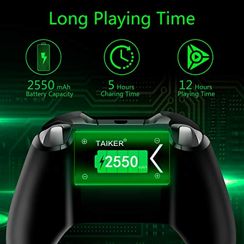 Taiker Compatible with Xbox One Battery 3 Pack x 2550mAh Rechargeable Controller Battery and Charger for Xbox One/Xbox One S/Xbox One X/Xbox One Elite Wireless Controller