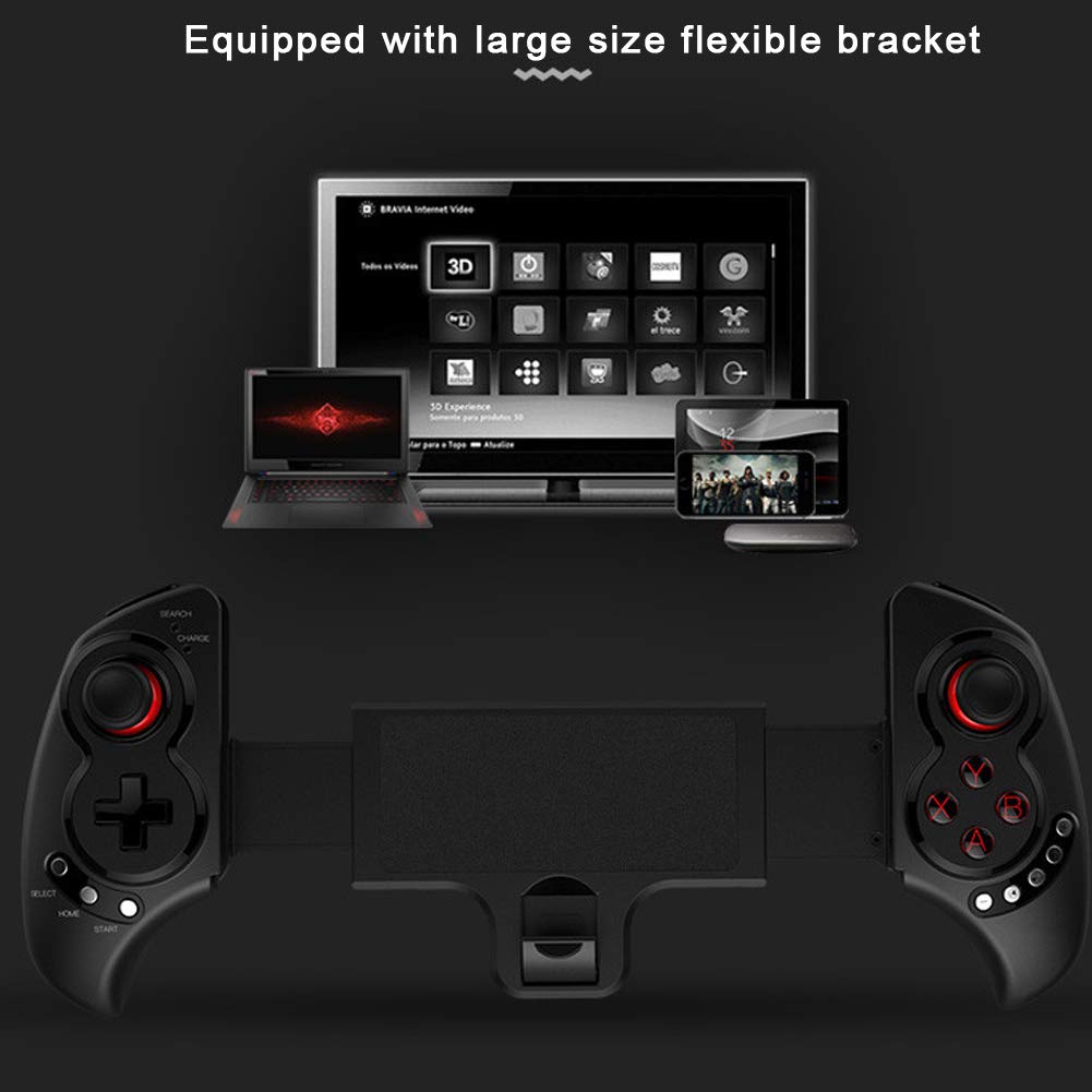 Mango de Juego, ABS Flexible 5 Botones Multimedia, transmisión inalámbrica Bluetooth 4.0, Controlador de Gamepad, para teléfono móvil, Tableta, computadora