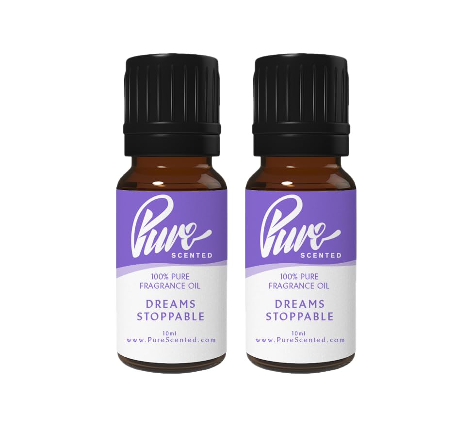 Pure Scented 20ml Fragrance Oils - 2 x 10ml Suitable for Candles, Soaps, Slime, Diffusers, Cosmetics, Wax Melts, Designer (2 x 10ml, Dreams Stoppables)