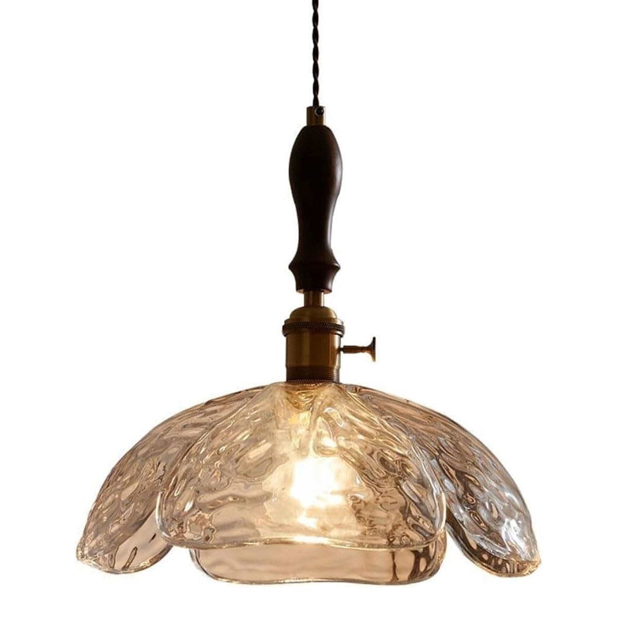 Lampe suspendue en verre de style japonais Wabi Sabi fleur rétro