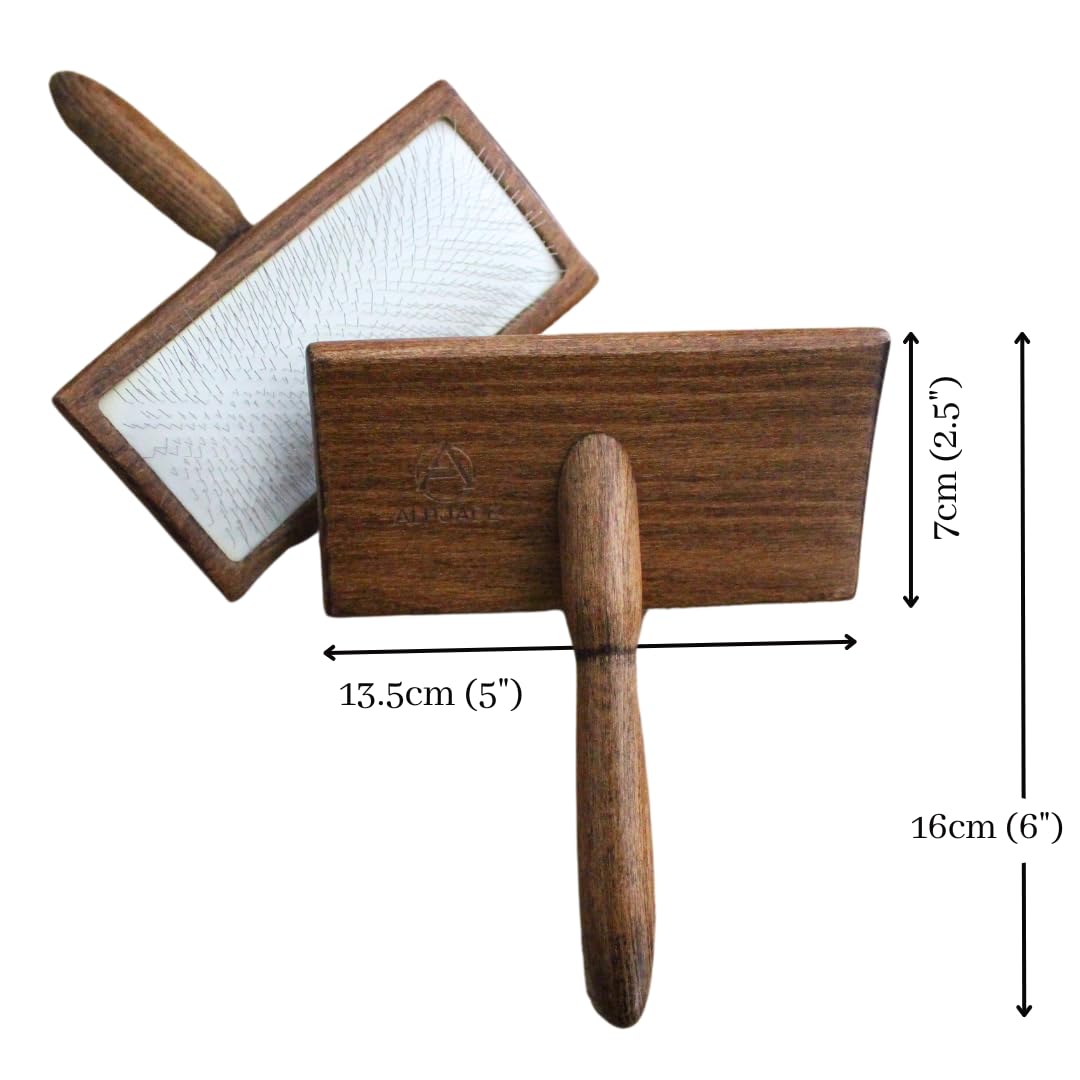 Alpjade Hand Carder Brushes for Wool Blending, 2 Pcs, Needle Felting Brush, Spinning and Weaving, Craft Tool.