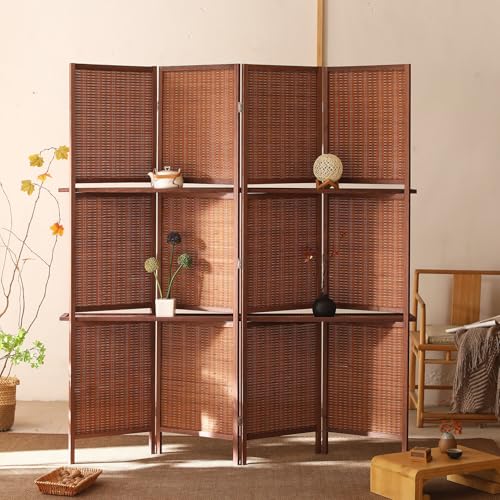 GN2AAIL 衝立 パーティション タイプ5 和風4連 間仕切り 折りたたみ パーテーション モダン 格子 和室 スクリーン 屏風 180*45*4 ついたて オフィス 会議室 お風呂に最適 可動式 持ち運び 木製 アジアン 風除け 家具 屋外 ルームデ