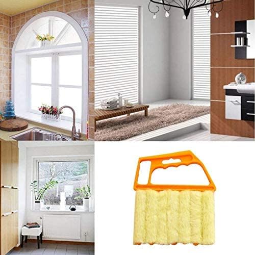 Miniatura 4 de Cepillo veneciano limpiador de ventanas, 7 listones, extraíble y lavable, colector de polvo de microfibra, herramientas de paño de limpieza para