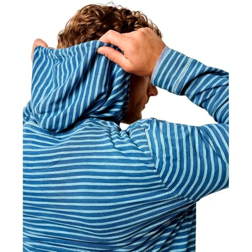 johnnie-O Men's Zeus Striped Cotton Hoodie, Indigo3