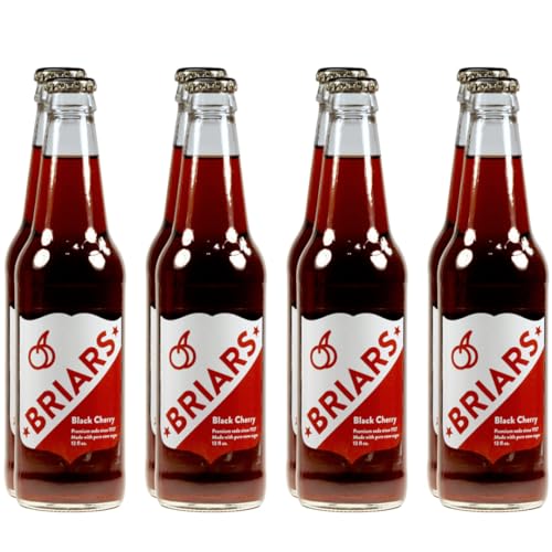 Image of Briars Soda - Classic Soda 12 fl oz Glass Bottles, (8 Pack) (8 - Pack, Black Cherry)