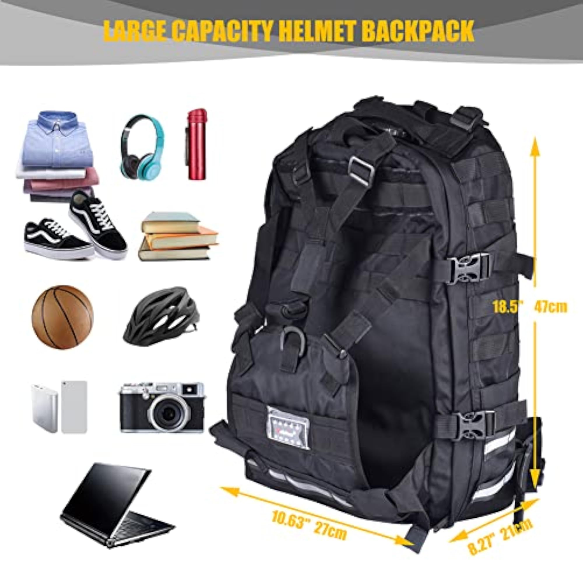 Waterproof 26L Molle Motorcycle Helmet Holder